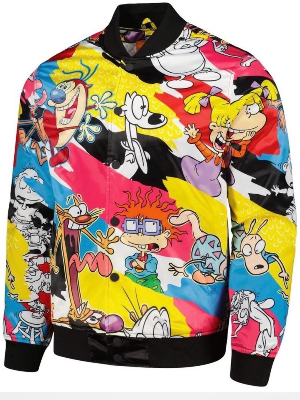 Nickelodeon Freeze Max Retro Graphic Satin Full-Snap Jacket NWT Rugrats